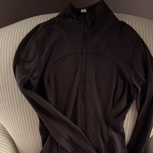 lululemon black long sleeve zippered performance shirt